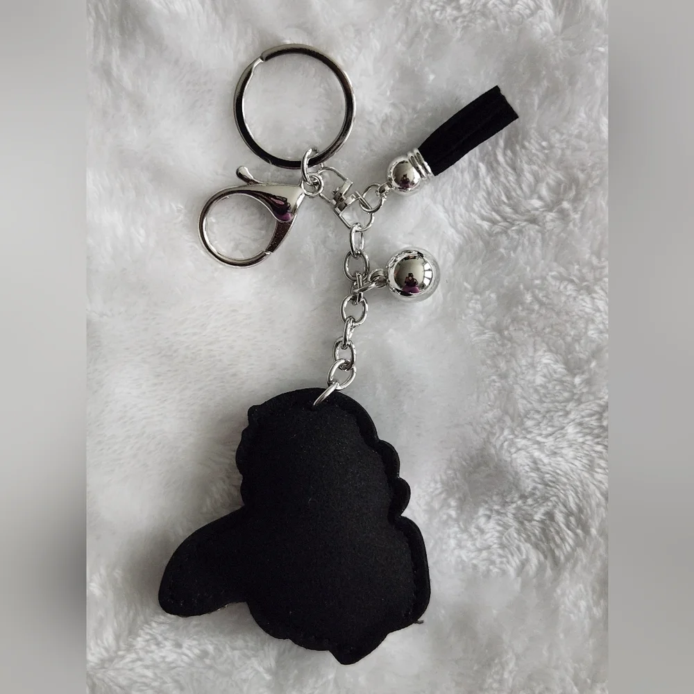 Snow White Sparkling Rhinestone Keychain with Tassel Bag Charm